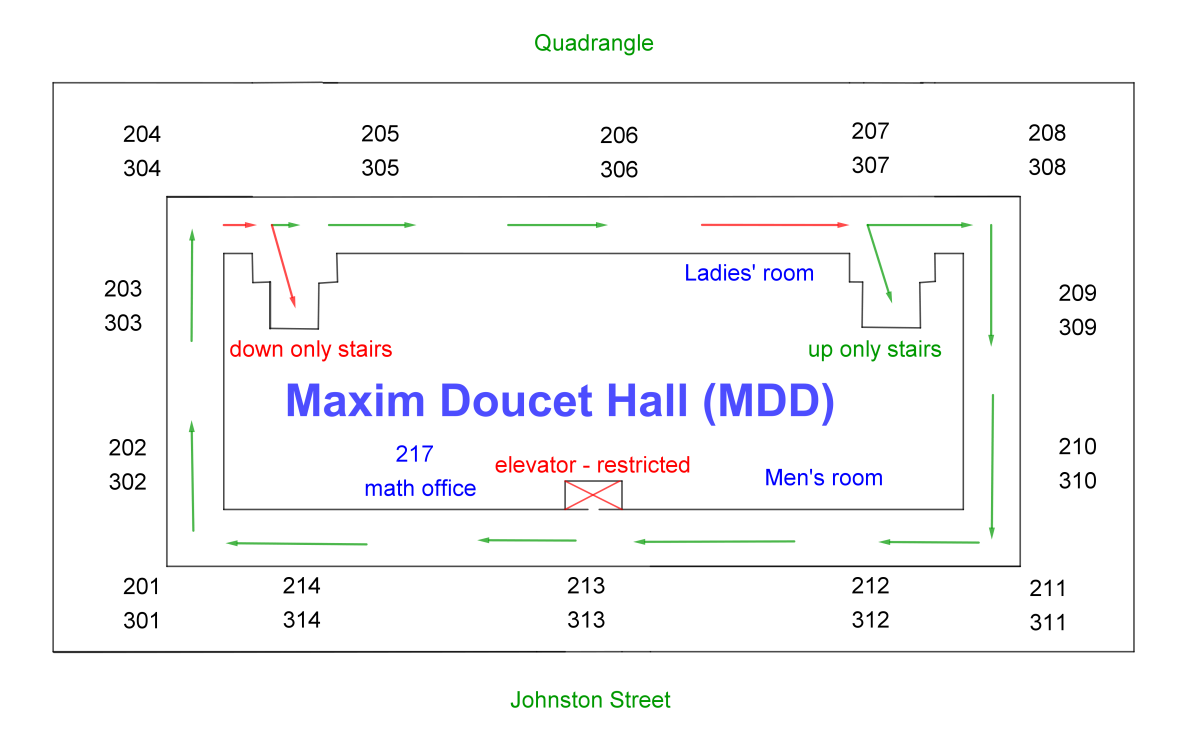 Maxim Doucet Hall flow plan - second/third floors